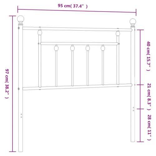 Metalno uzglavlje crno 90 cm - Crna 90 cm 1 Cijena