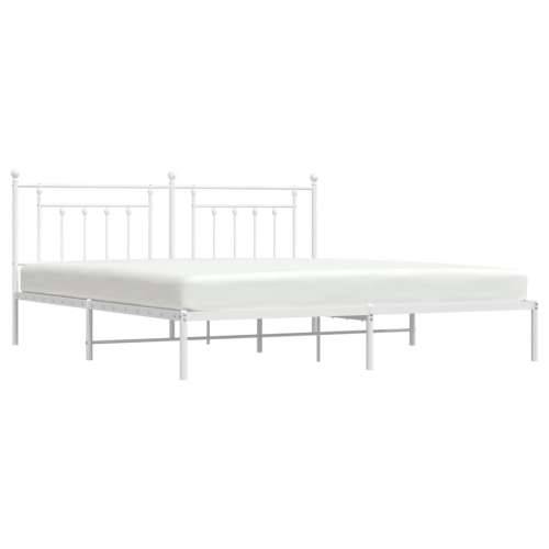 Metalni okvir za krevet s uzglavljem bijeli 193x203 cm - Bijela 193 x 203 cm s uzglavljem Cijena