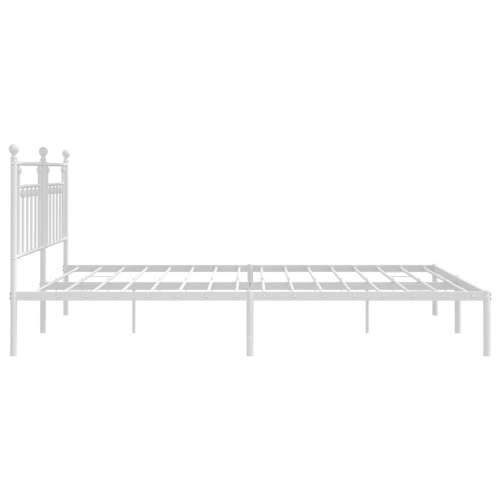 Metalni okvir za krevet s uzglavljem bijeli 193x203 cm - Bijela 193 x 203 cm s uzglavljem Cijena