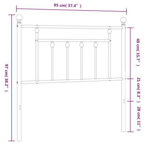 Metalno uzglavlje bijelo 90 cm - Bijela 90 cm 1 Cijena