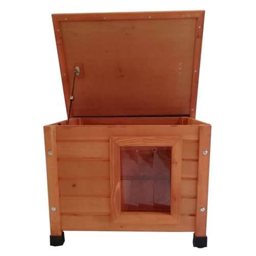 @Pet vanjska kućica za mačke XL 68,5 x 54 x 51,5 cm drvena smeđa Cijena