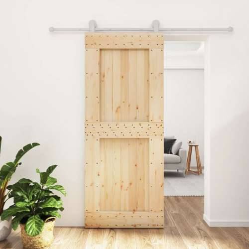 Klizna vrata s priborom za montažu 85 x 210 cm masivna borovina Cijena