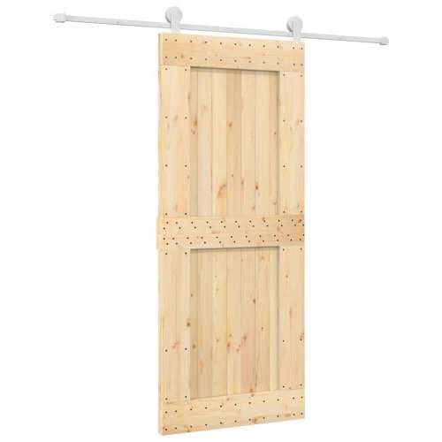Klizna vrata s priborom za montažu 85 x 210 cm masivna borovina Cijena