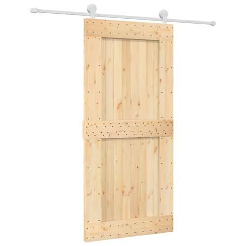 Klizna vrata s priborom za montažu 95 x 210 cm masivna borovina Cijena