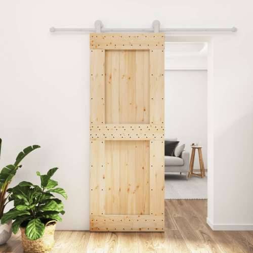 Klizna vrata s priborom za montažu 80 x 210 cm masivna borovina Cijena