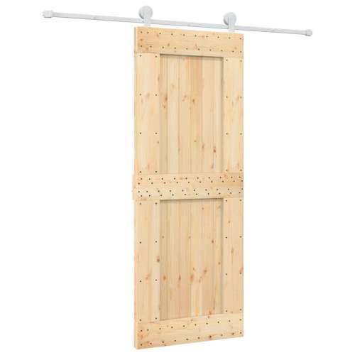 Klizna vrata s priborom za montažu 80 x 210 cm masivna borovina Cijena