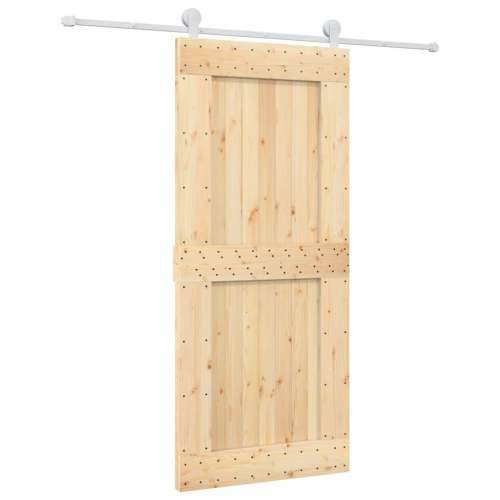 Klizna vrata s priborom za montažu 90 x 210 cm masivna borovina Cijena