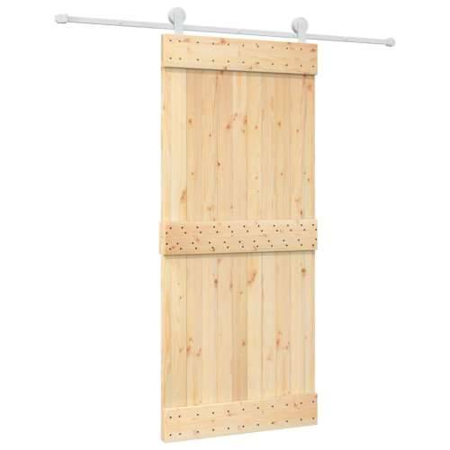 Klizna vrata s priborom za montažu 90 x 210 cm masivna borovina Cijena
