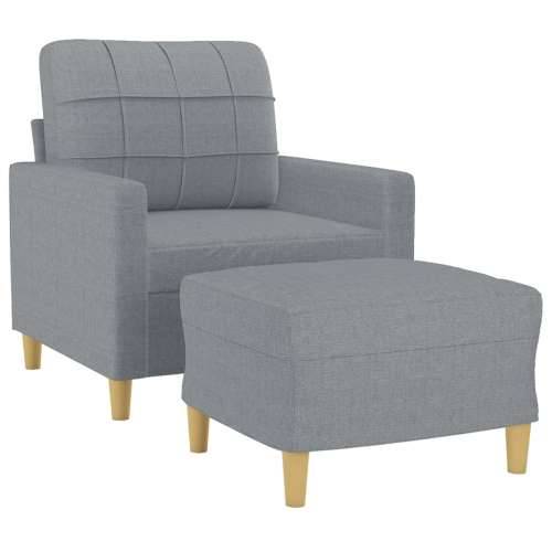 Fotelja s tabureom svjetlosiva 60 cm od tkanine - Svjetlosiva Cijena
