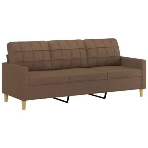 Trosjed s tabureom smeđi 180 cm od tkanine - Smeđa 180 cm Cijena