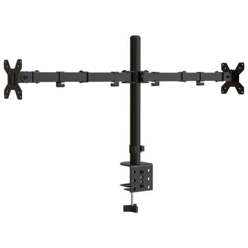 Dvostruki nosač za monitor crni čelični VESA 75/100 mm Cijena