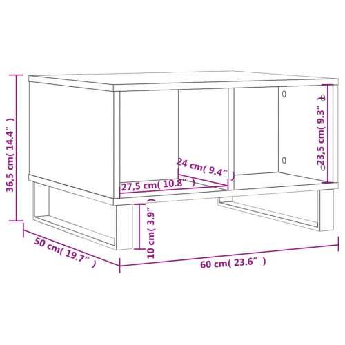 Stolić za kavu boja hrasta 60x50x36,5 cm konstruirano drvo - Dimljeni hrast 1 Cijena