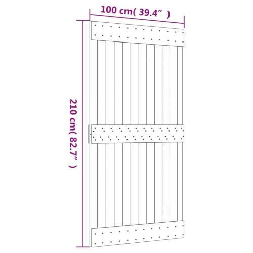 Klizna vrata s priborom za montažu 100x210 cm masivna borovina Cijena