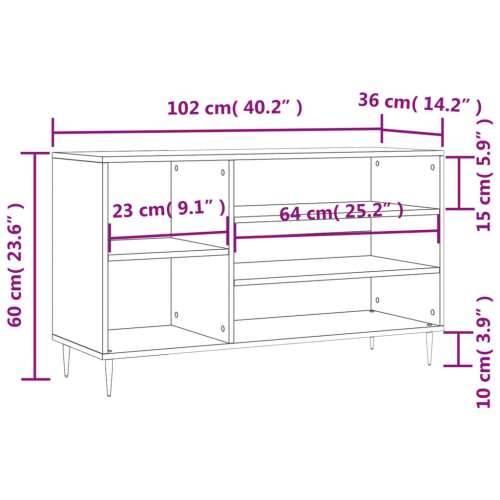 Ormarić za cipele boja hrasta 102x36x60 cm konstruirano drvo - Sivi hrast sonoma 1 Cijena