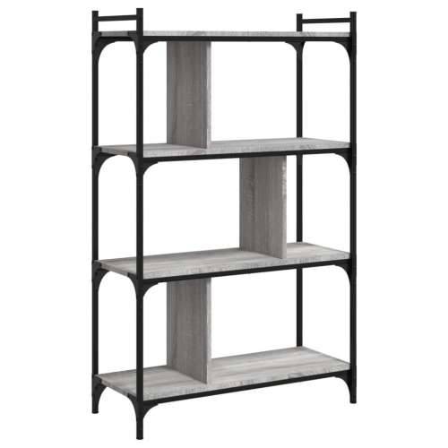 Regal za knjige 4 razine siva boja hrasta 76x32x123 cm drveni - Sivi hrast sonoma 1 123 cm Cijena