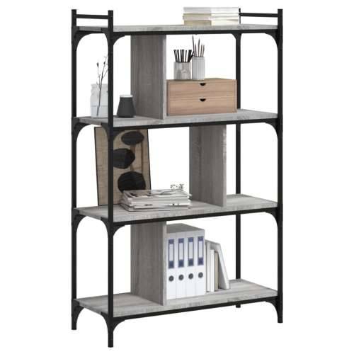 Regal za knjige 4 razine siva boja hrasta 76x32x123 cm drveni - Sivi hrast sonoma 1 123 cm Cijena