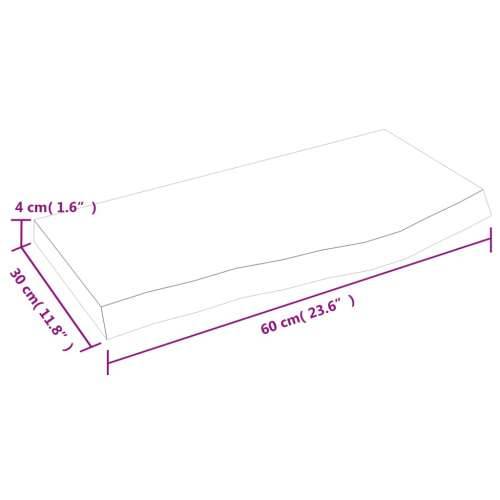 Kupaonska radna ploča svjetlosmeđa 60x30x(2-4) cm masivno drvo - Svjetlosmeđa 60 x 30 x 4 cm Cijena