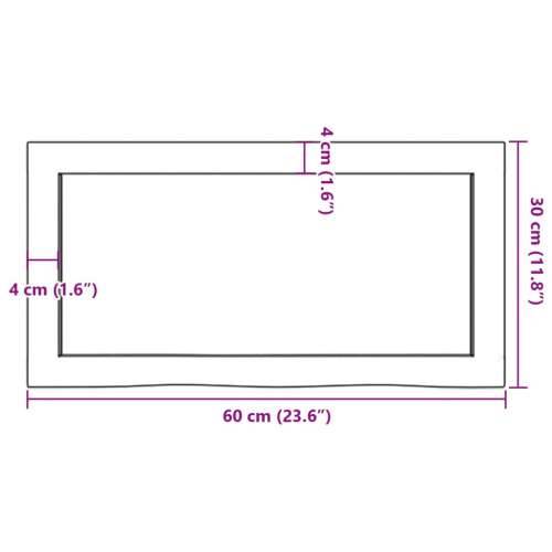 Kupaonska radna ploča svjetlosmeđa 60x30x(2-4) cm masivno drvo - Svjetlosmeđa 60 x 30 x 4 cm Cijena