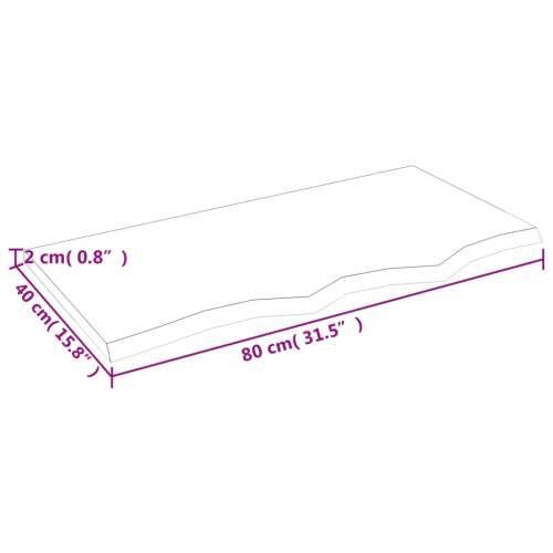 Stolna ploča 80 x 40 x 2 cm od netretirane masivne hrastovine Cijena