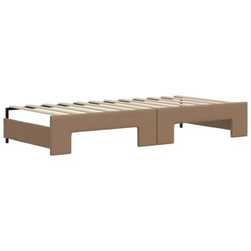 Dnevni krevet na razvlačenje cappuccino 90x200 cm umjetna koža - Boja cappuccina 90 x 200 cm s krevetom na izvlačenje i ladicom Cijena