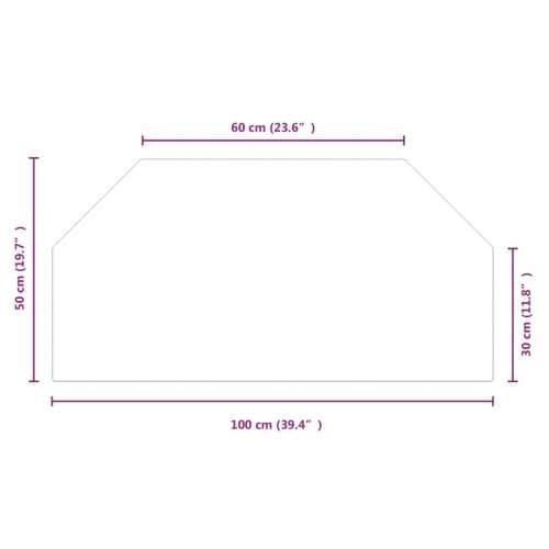 Staklena ploča za kamin šesterokutna 100 x 50 cm - 100 x 50 cm 1 Cijena