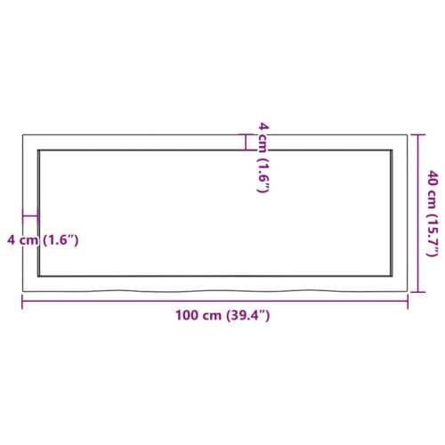 Kupaonska radna ploča 100x40x(2-4) cm netretirano masivno drvo - Prirodna 100 x 40 x 4 cm Cijena