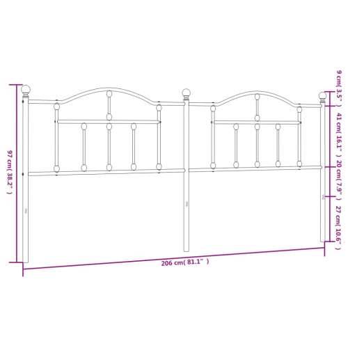 Metalno uzglavlje bijelo 200 cm - Bijela 200 cm 1 Cijena