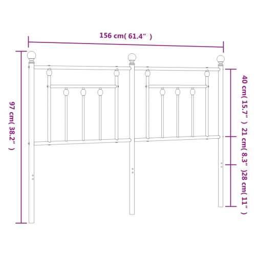 Metalno uzglavlje bijelo 150 cm - Bijela 150 cm 1 Cijena