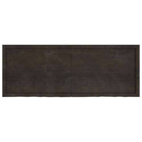 Zidna polica tamnosmeđa 160x60x(2-6) cm od obrađene hrastovine - Tamno smeđa 160 x 60 x 6 cm 1 Cijena