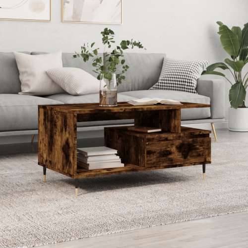 Stolić za kavu boja hrasta 90x49x45 cm konstruirano drvo - Dimljeni hrast 1 Cijena