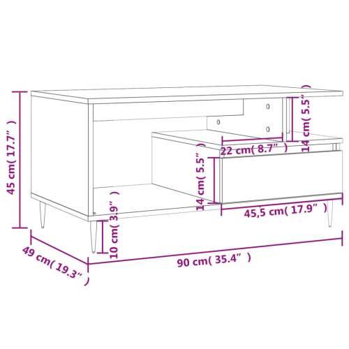 Stolić za kavu boja hrasta 90x49x45 cm konstruirano drvo - Dimljeni hrast 1 Cijena