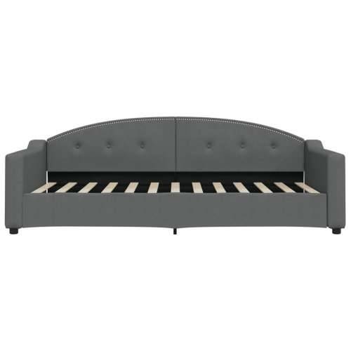 Dnevni krevet s madracem tamnosivi 90 x 200 cm od tkanine - Tamno siva 90 x 200 cm s madracem Cijena