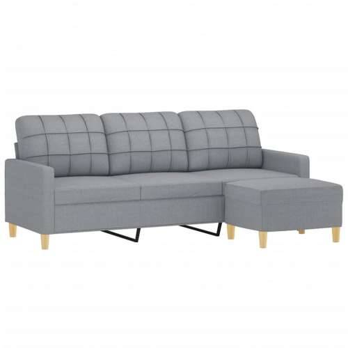 Trosjed s tabureom svjetlosivi 180 cm od tkanine - Svjetlosiva 180 cm Cijena