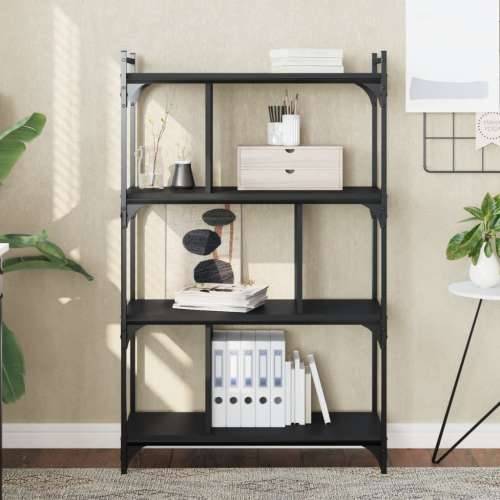 Regal za knjige s 4 razine crni 76x32x123 cm konstruirano drvo - Crna 1 123 cm Cijena