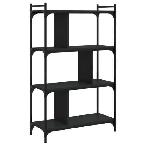 Regal za knjige s 4 razine crni 76x32x123 cm konstruirano drvo - Crna 1 123 cm Cijena