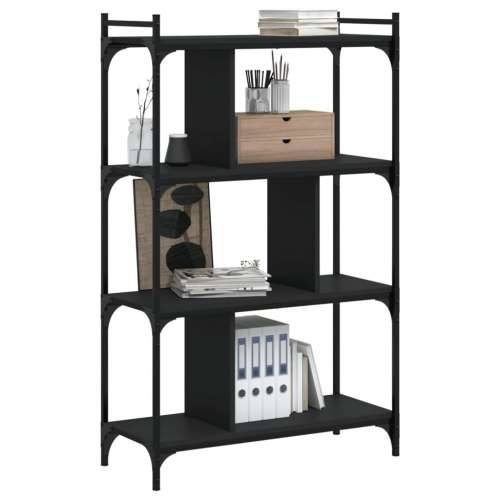 Regal za knjige s 4 razine crni 76x32x123 cm konstruirano drvo - Crna 1 123 cm Cijena