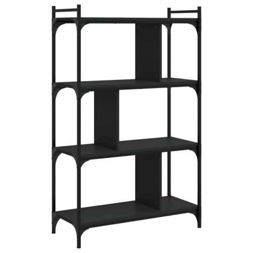 Regal za knjige s 4 razine crni 76x32x123 cm konstruirano drvo - Crna 1 123 cm Cijena