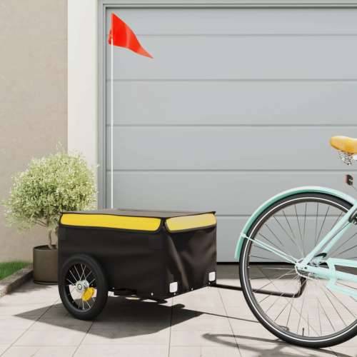 Prikolica za bicikl crno-žuta 30 kg željezna