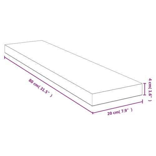 Zidna polica 80 x 20 x 4 cm od bambusa - 80 x 20 x 4 cm 1 Cijena
