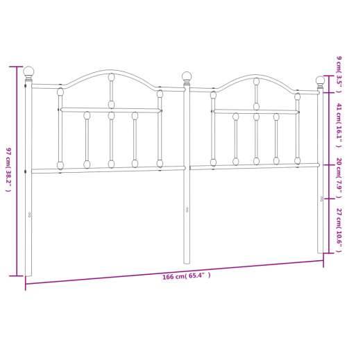 Metalno uzglavlje crno 160 cm - Crna 160 cm 1 Cijena