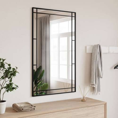 Zidno ogledalo crno 60 x 100 cm pravokutno željezno Cijena