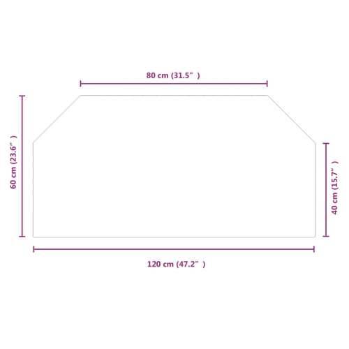 Staklena ploča za kamin šesterokutna 120 x 60 cm - 120 x 60 cm 1 Cijena
