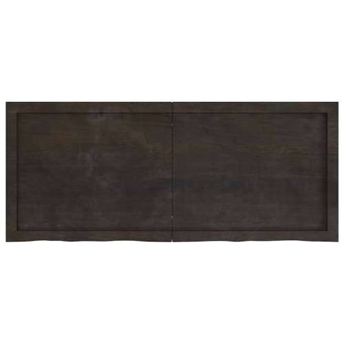 Zidna polica tamnosmeđa 120x50x(2-6) cm od obrađene hrastovine - Tamno smeđa 120 x 50 x 6 cm 1 Cijena