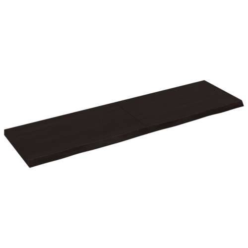 Zidna polica tamnosmeđa 140x40x(2-4) cm od obrađene hrastovine - Tamno smeđa 140 x 40 x 4 cm 1 Cijena