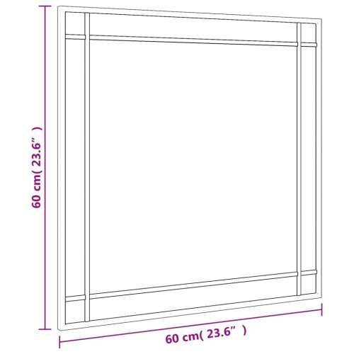 Zidno ogledalo crno 60 x 60 cm četvrtasto željezno Cijena