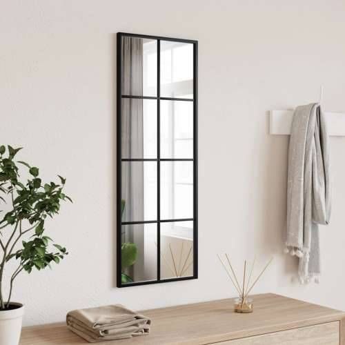 Zidno ogledalo crno 30 x 80 cm pravokutno željezno