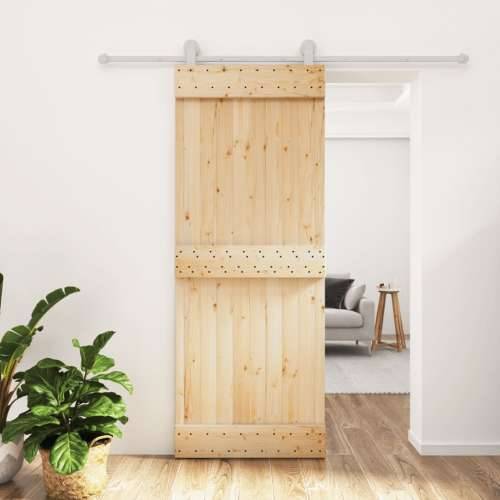 Klizna vrata s priborom za montažu 80 x 210 cm masivna borovina Cijena