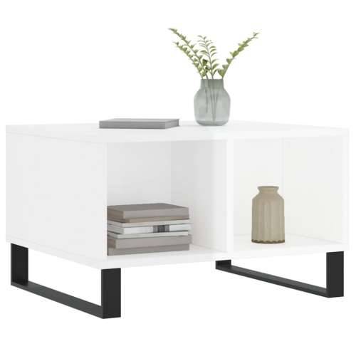 Stolić za kavu sjajni bijeli 60x50x36,5 cm konstruirano drvo - Visoko sjajno bijela 1 Cijena