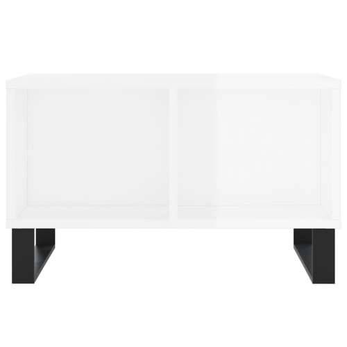 Stolić za kavu sjajni bijeli 60x50x36,5 cm konstruirano drvo - Visoko sjajno bijela 1 Cijena