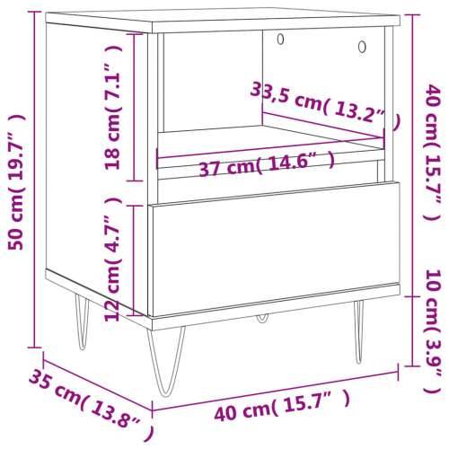 Noćni ormarići 2 kom boja hrasta 40x35x50 cm konstruirano drvo - Smeđi hrast 2 Cijena